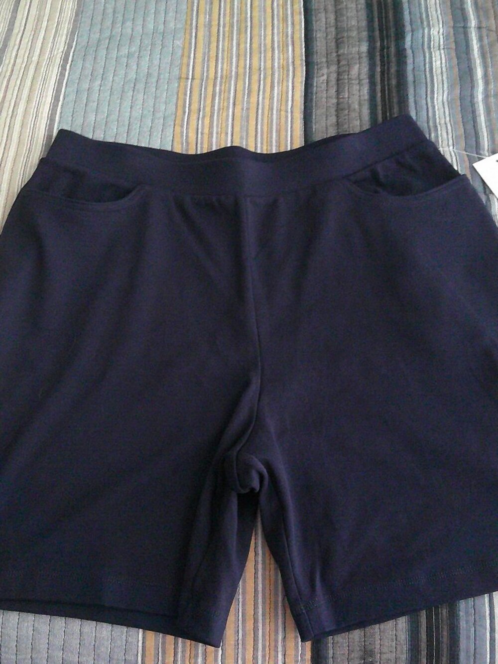 Kim Rogers Dark blue knit shorts  with pockets    Size Medium NWT